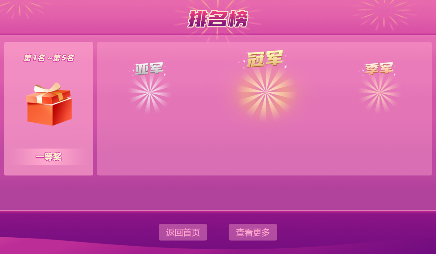 乘風(fēng)破浪游戲比賽排名呈現(xiàn)畫面