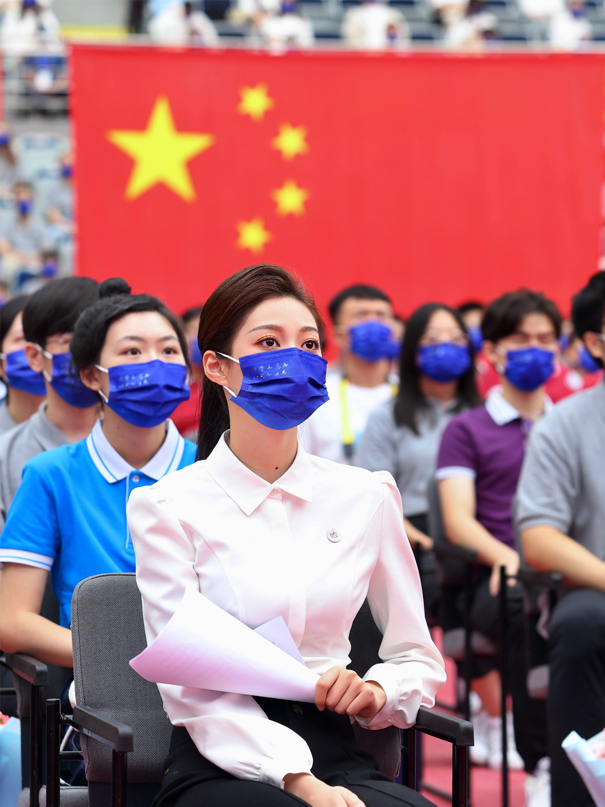 馮琳在復旦開學典禮活動現場