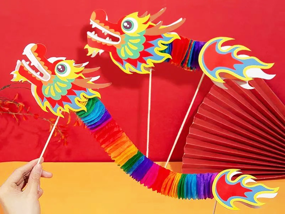 玩舞龍紙拉花